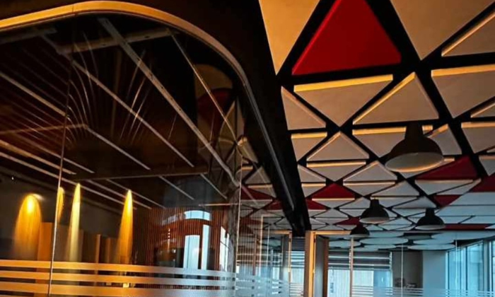 Kumaş Kaplı Akustik Asma Tavan Örneği - Edno Premium
